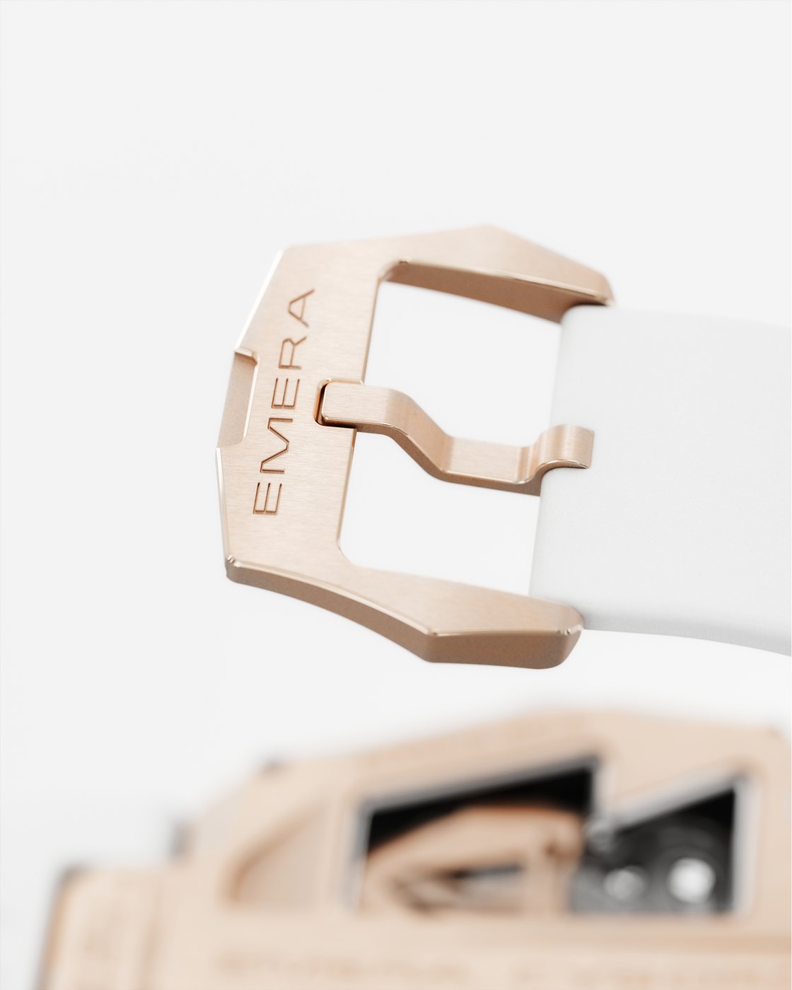 EMERA Cyborg CY 06-1 strap and gold ardillon buckle — Sideral White rubber
